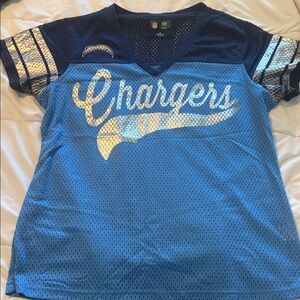 NFL Los Angeles Chargers Blue & Navy Girls' Mesh Jersey Top